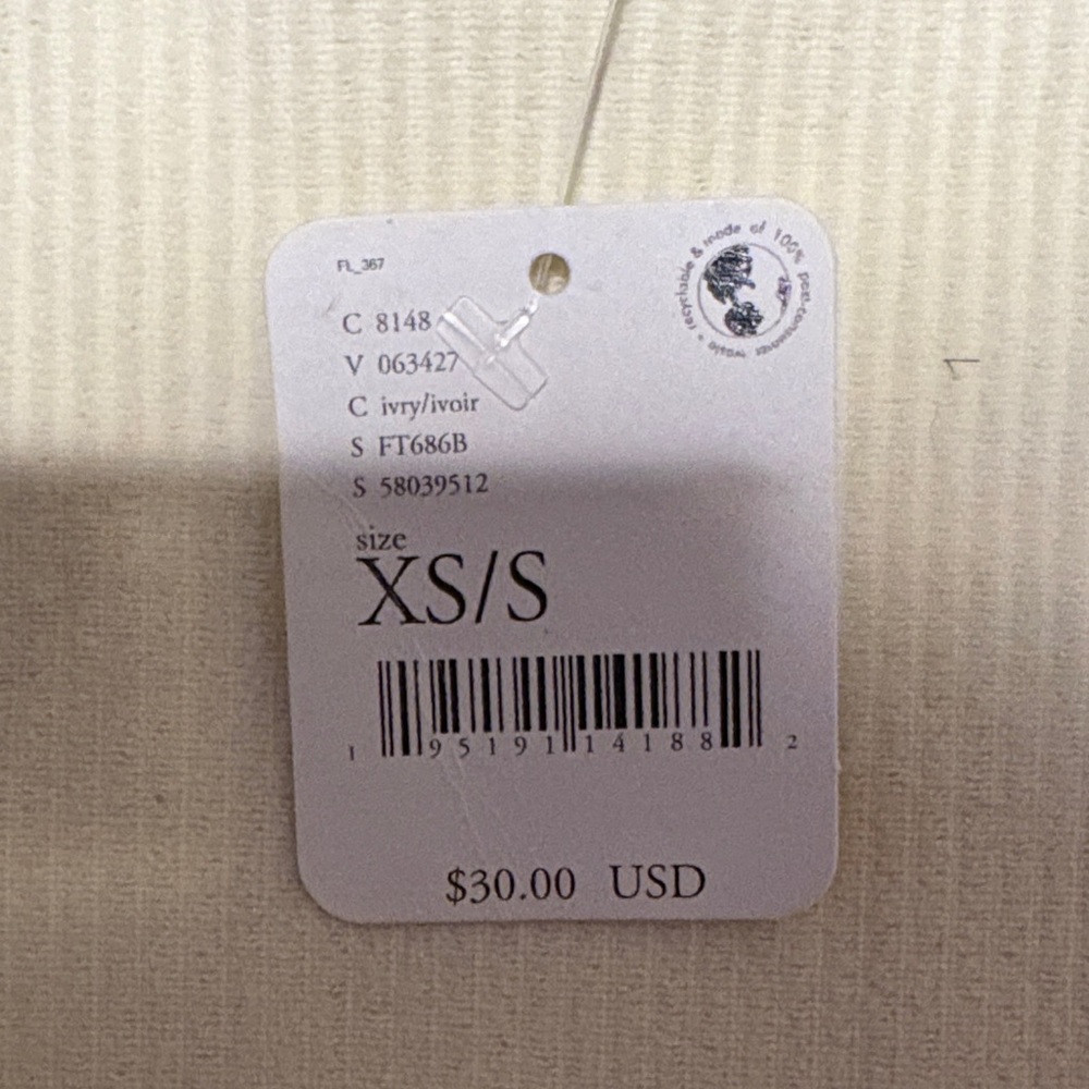 Cream Ribbed Tank Top - Picture 3 of 4